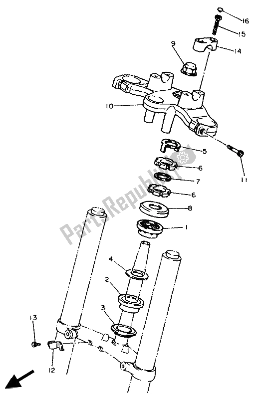 Wszystkie części do Sterowniczy Yamaha XJ 600S Diversion 1992