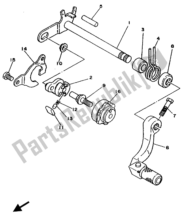 Tutte le parti per il Shifter del Yamaha YZF 250 LC 1994