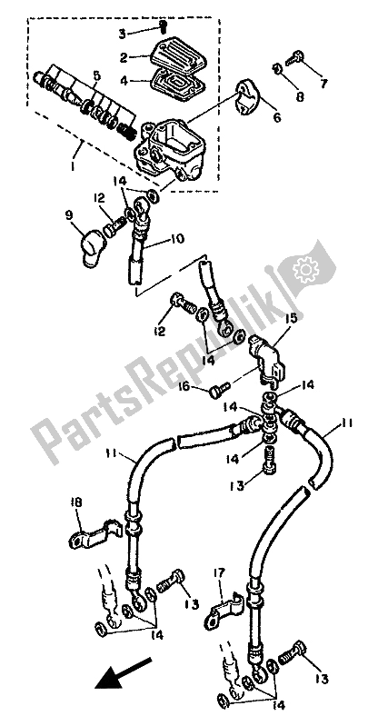 Toutes les pièces pour le Maître-cylindre Avant du Yamaha FJ 1100 1985