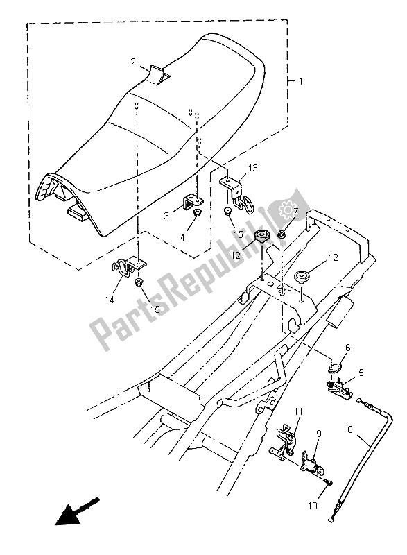 All parts for the Seat of the Yamaha XJ 900S Diversion 1997