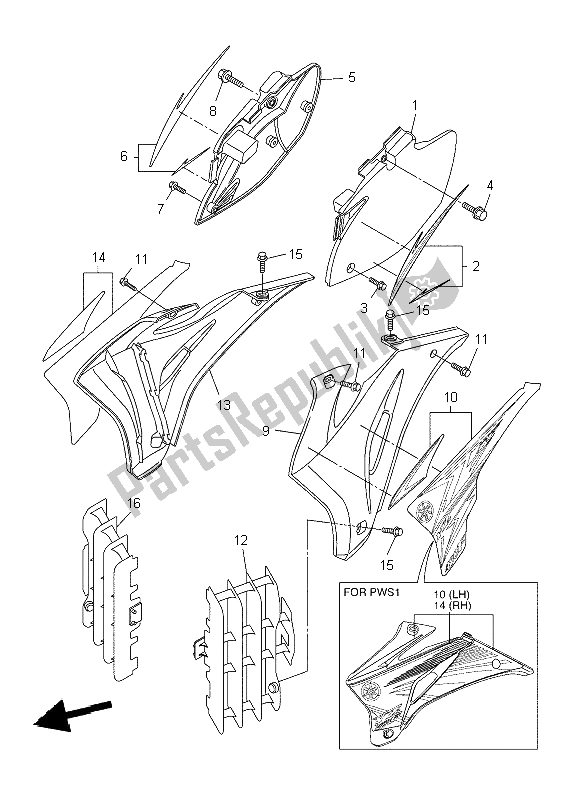 Toutes les pièces pour le Couvercle Latéral du Yamaha YZ 450F 2009