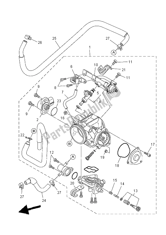 Toutes les pièces pour le Corps De Papillon Assy 1 du Yamaha YFM 700R 2014