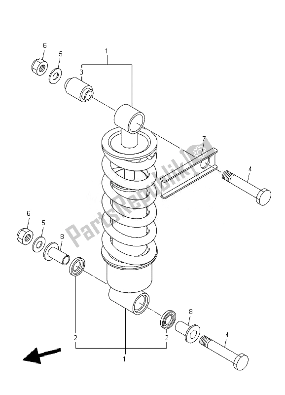 All parts for the Rear Suspension of the Yamaha XJ6 SA Diversion 600 2010