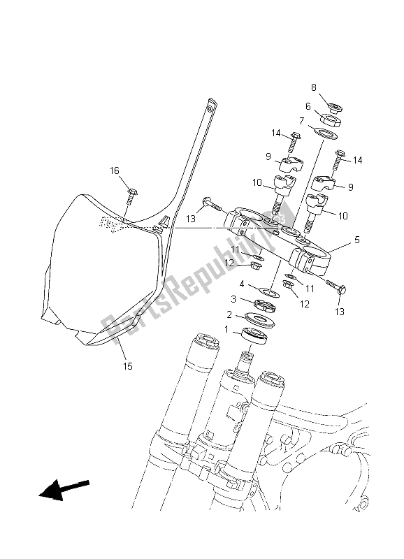 Todas las partes para Direccion de Yamaha YZ 125 2006