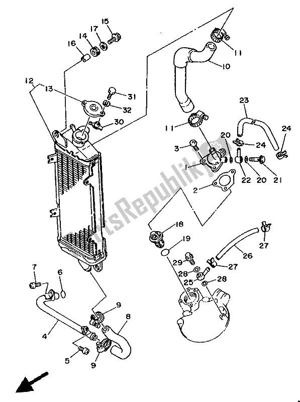 Tutte le parti per il Tubo Del Radiatore del Yamaha DT 125R 1992