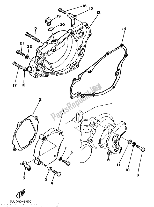 Toutes les pièces pour le Couvercle De Carter 1 du Yamaha YZ 250 1987