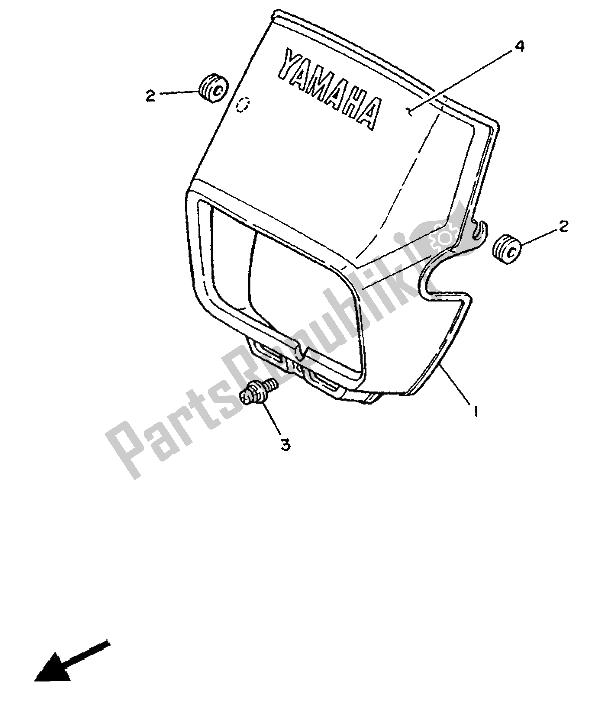 All parts for the Cowling 1 of the Yamaha DT 125 LC 1987