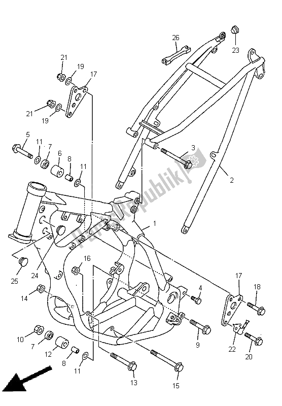 Toutes les pièces pour le Cadre du Yamaha YZ 125 1999