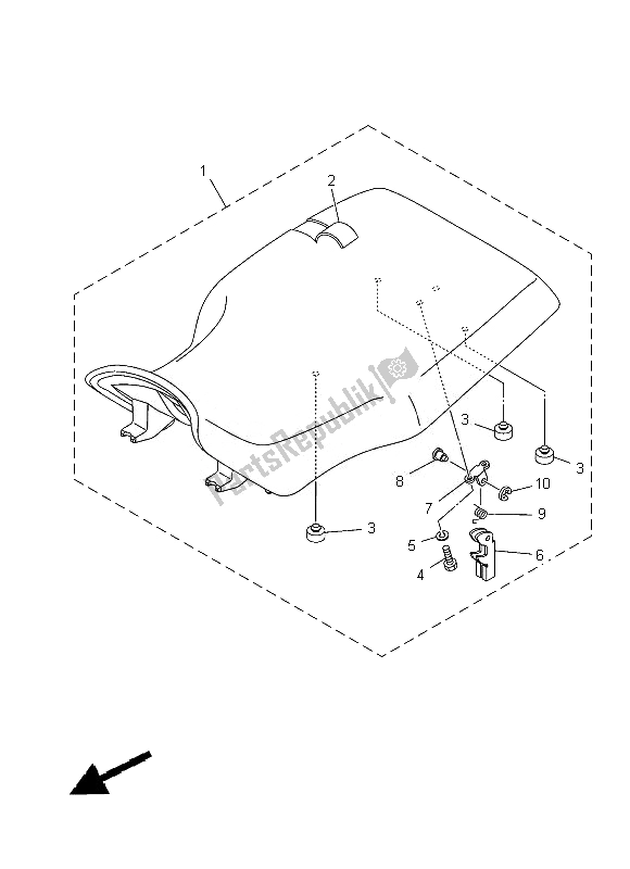 Todas las partes para Asiento de Yamaha YFM 125F Grizzly 2X4 2013