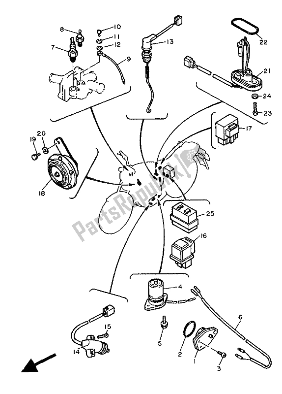 Toutes les pièces pour le électrique 2 du Yamaha FZX 750 1988