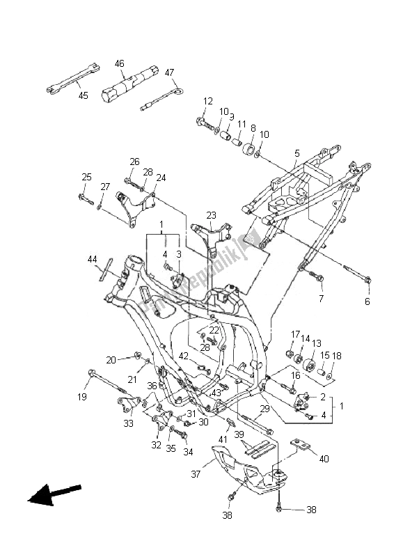 Todas las partes para Marco de Yamaha WR 250F 2010