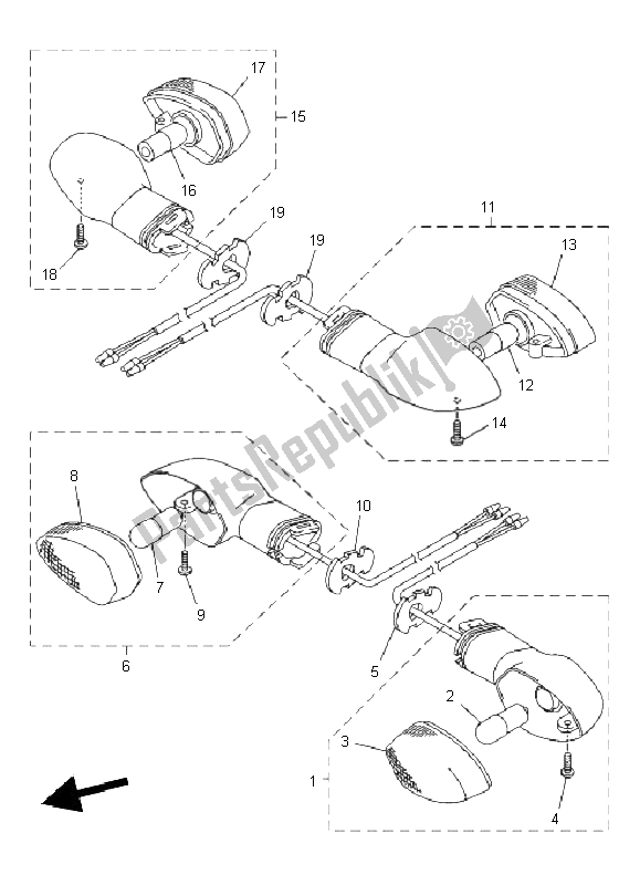 Tutte le parti per il Luce Lampeggiante del Yamaha XJ6F 600 2011