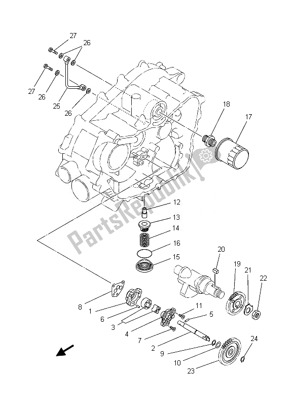 All parts for the Oil Pump of the Yamaha YFM 450 Fgpd Grizzly 4X4 2013