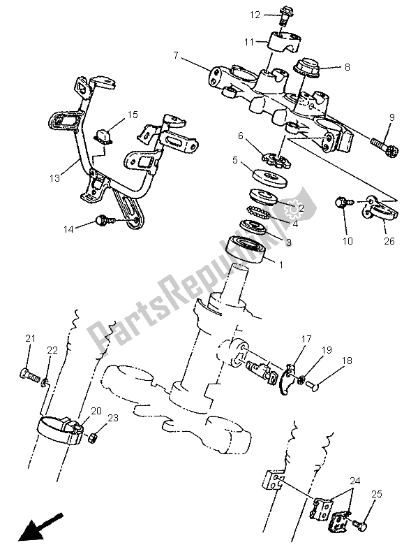 Tutte le parti per il Timone del Yamaha DT 125R 1999