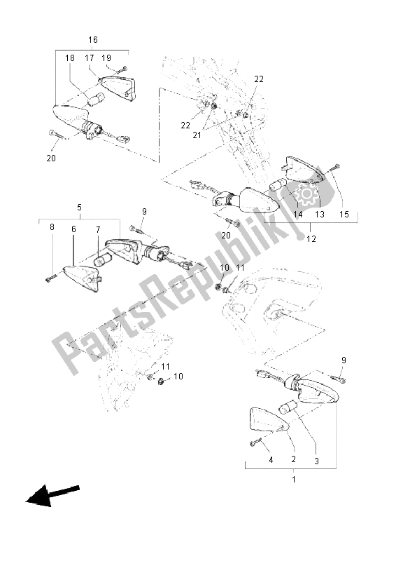 All parts for the Flasher Light of the Yamaha XT 660 ZA Tenere SE 2011