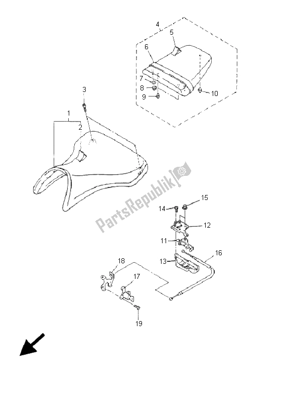 Tutte le parti per il Posto A Sedere del Yamaha YZF R6 600 2001