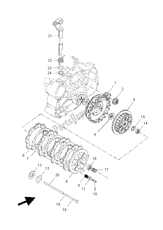 All parts for the Clutch of the Yamaha DT 50R SM 2008