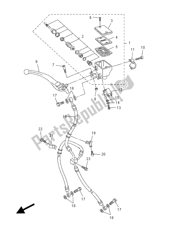 Tutte le parti per il Pompa Freno Anteriore del Yamaha MT 03 660 2008