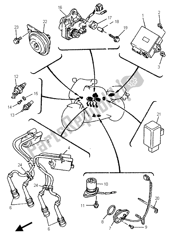 Toutes les pièces pour le électrique 1 du Yamaha YZF 750R 1996