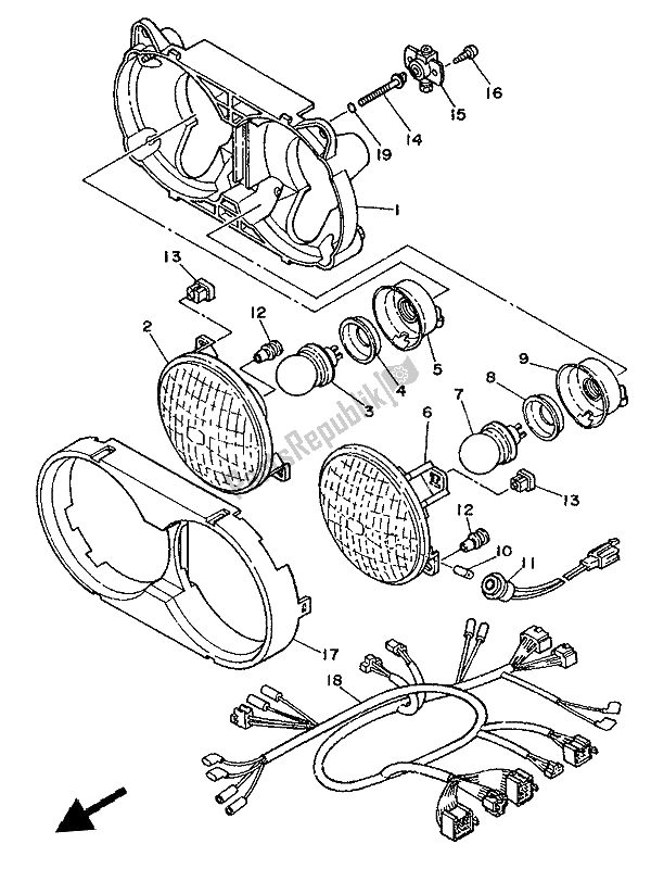 All parts for the Alternate (headlight) (for No) of the Yamaha XTZ 750 Supertenere 1992