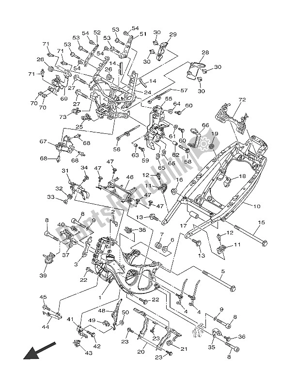 Tutte le parti per il Telaio del Yamaha XP 500A 2016