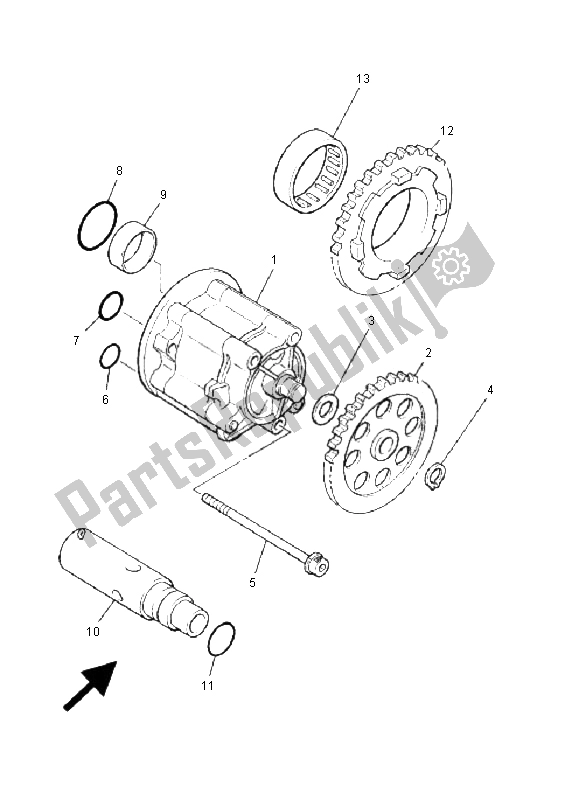 All parts for the Oil Pump of the Yamaha XJR 1300 SP 2001