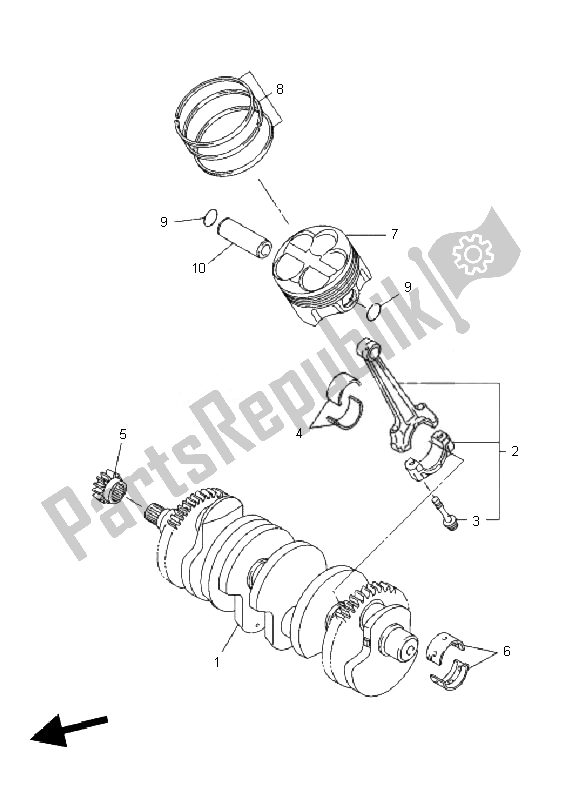 Tutte le parti per il Albero Motore E Pistone del Yamaha FZ1 SA Fazer 1000 2010