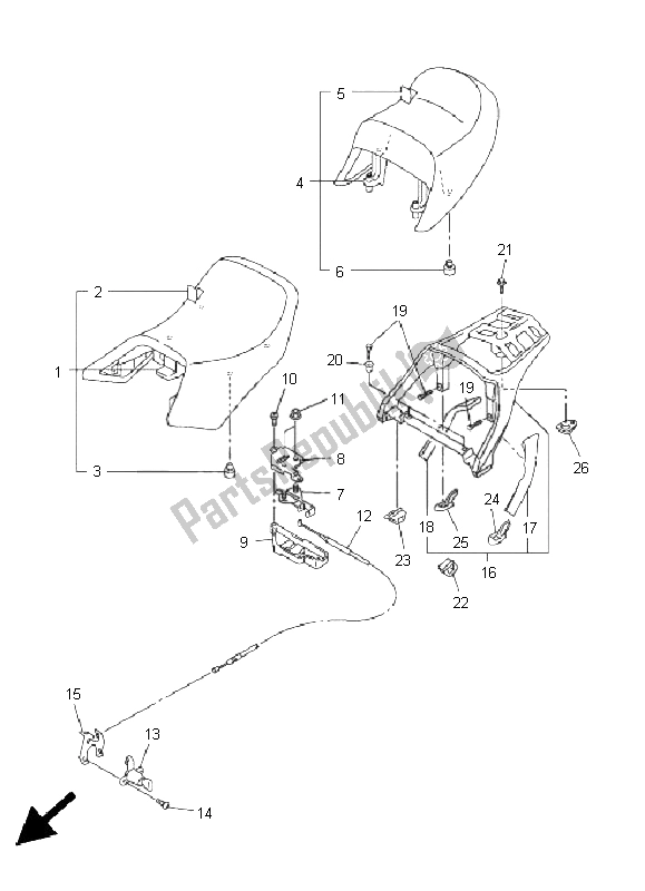 Toutes les pièces pour le Siège du Yamaha FJR 1300 2005