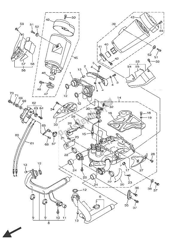 Wszystkie części do Wydechowy Yamaha VMX 17 1700 2016