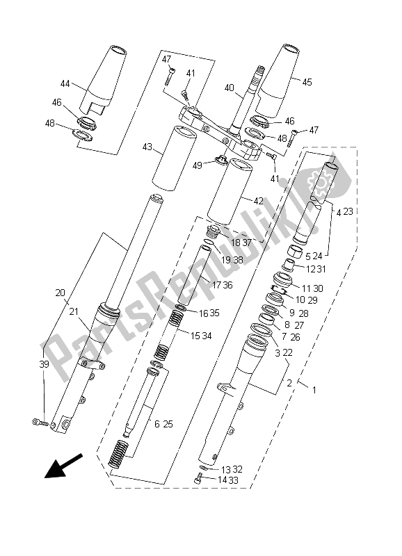 Wszystkie części do Przedni Widelec Yamaha XVS 1100A Dragstar Classic 2003