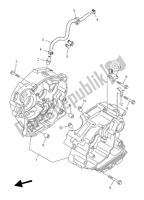 All parts for the Crankcase of the Yamaha TT R 125 SW LW 2006