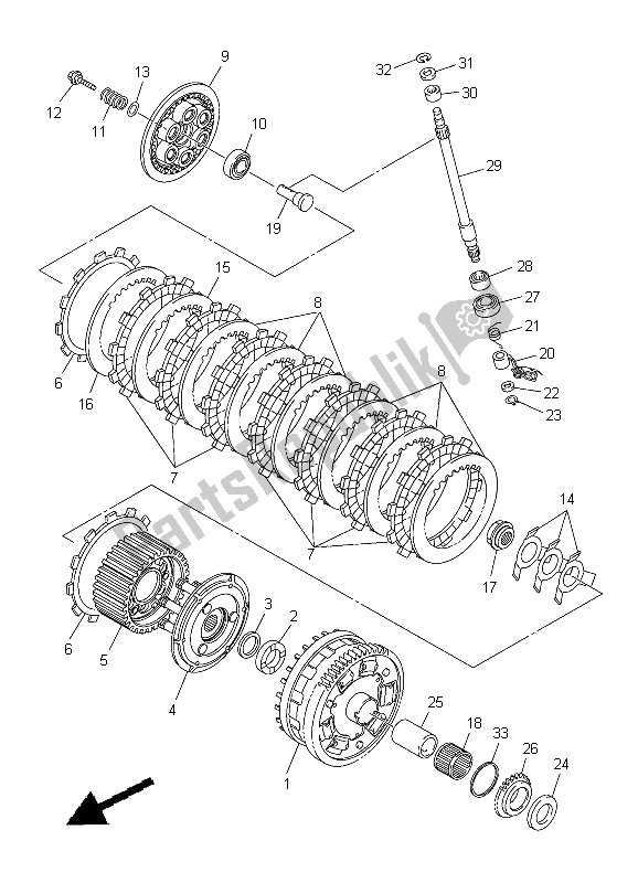 Todas as partes de Embreagem do Yamaha YZF R1 1000 2012