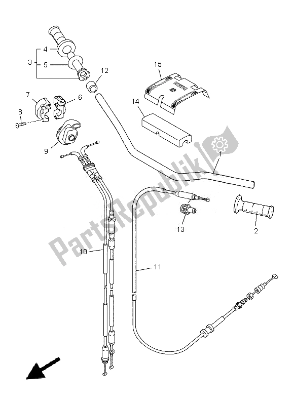 All parts for the Steering Handle & Cable of the Yamaha YZ 250F 2013