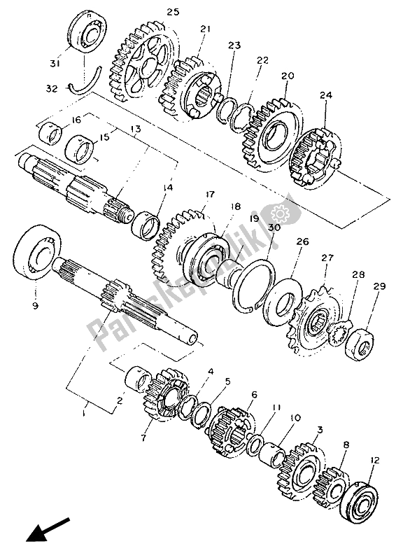 Alle onderdelen voor de Overdragen van de Yamaha FZR 1000 1990