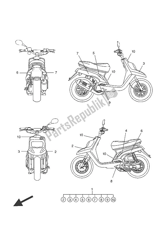 Todas las partes para Gráfico Y Emblema de Yamaha CW 50N 2016