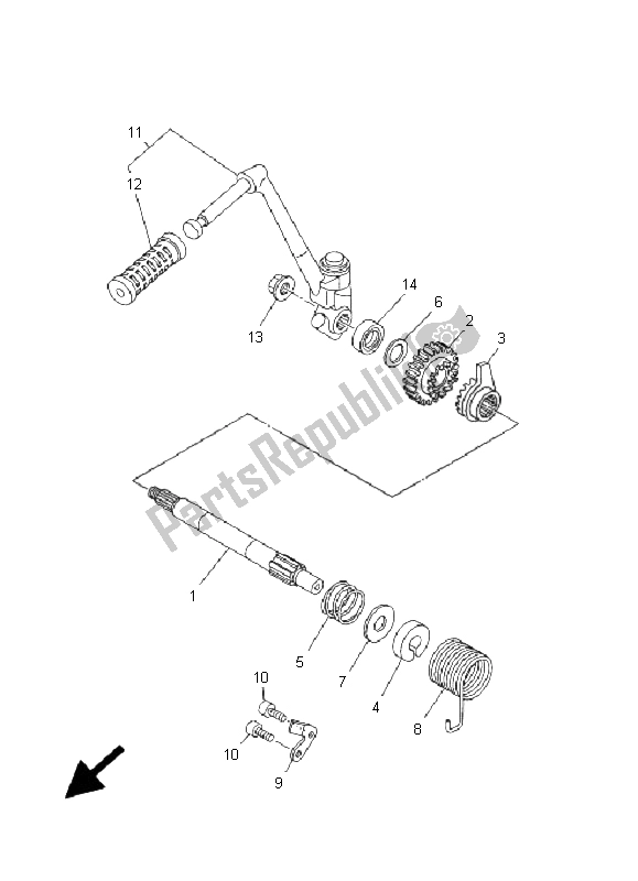All parts for the Starter of the Yamaha T 135 FI Crypton X 2009