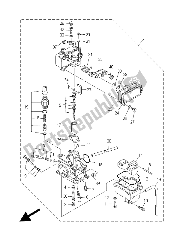 Alle onderdelen voor de Carburator van de Yamaha TT R 110E 2014