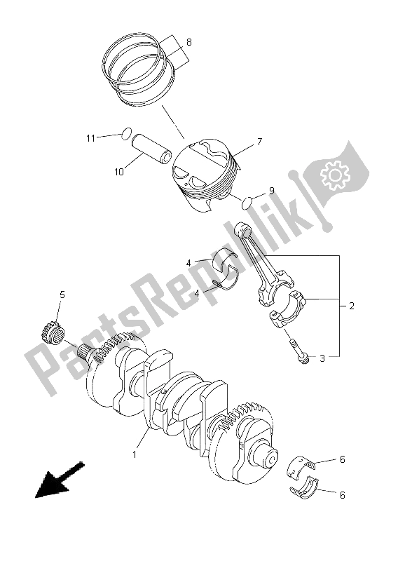 Tutte le parti per il Albero Motore E Pistone del Yamaha FZ8 NA 800 2011