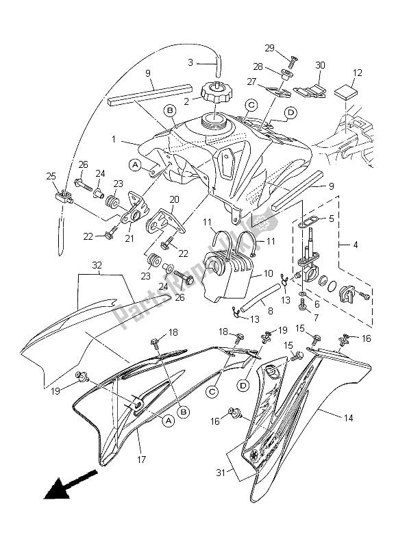 Toutes les pièces pour le Réservoir D'essence du Yamaha TT R 110E 2012