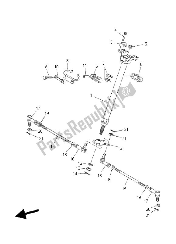 Todas las partes para Direccion de Yamaha YFM 350 Grizzly 2X4 2008