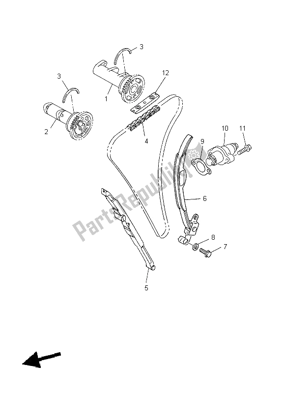 Todas las partes para árbol De Levas Y Cadena de Yamaha WR 250F 2009