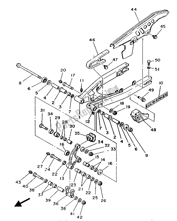 Todas las partes para Brazo Trasero de Yamaha DT 125 LC 1987