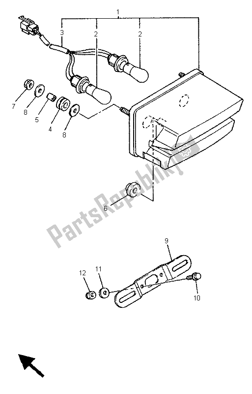 Todas as partes de Luz Traseira do Yamaha XJR 1200 1997