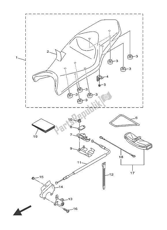 All parts for the Seat of the Yamaha XJ6 FA 600 2016