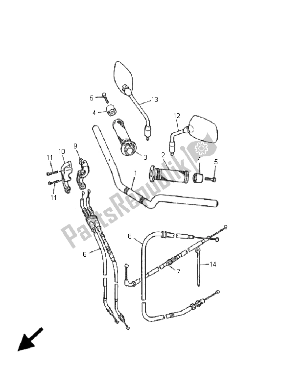 Tutte le parti per il Maniglia E Cavo Dello Sterzo del Yamaha XJ 600S Diversion 2001