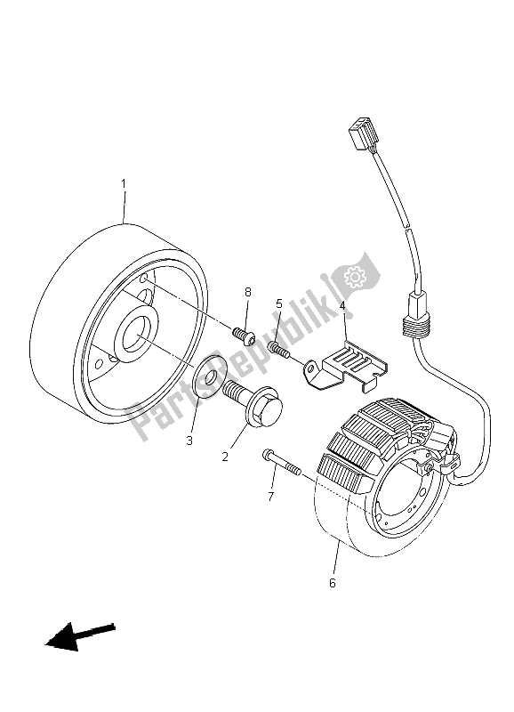 Alle onderdelen voor de Generator van de Yamaha XJ6 SY 600 2009