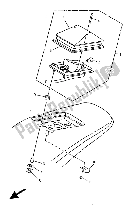 Toutes les pièces pour le Feu Arrière du Yamaha WR 400F 1998