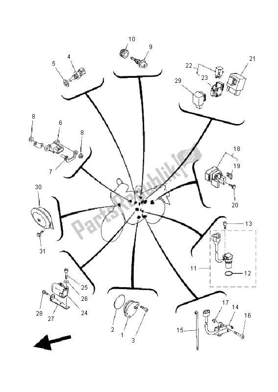 Toutes les pièces pour le électrique 2 du Yamaha XT 660X 2011