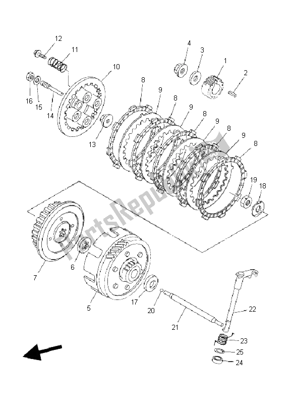 Todas as partes de Embreagem do Yamaha TT R 125E SW LW 2008