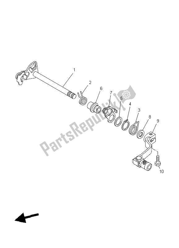 All parts for the Shift Shaft of the Yamaha YZ 85 SW LW 2004